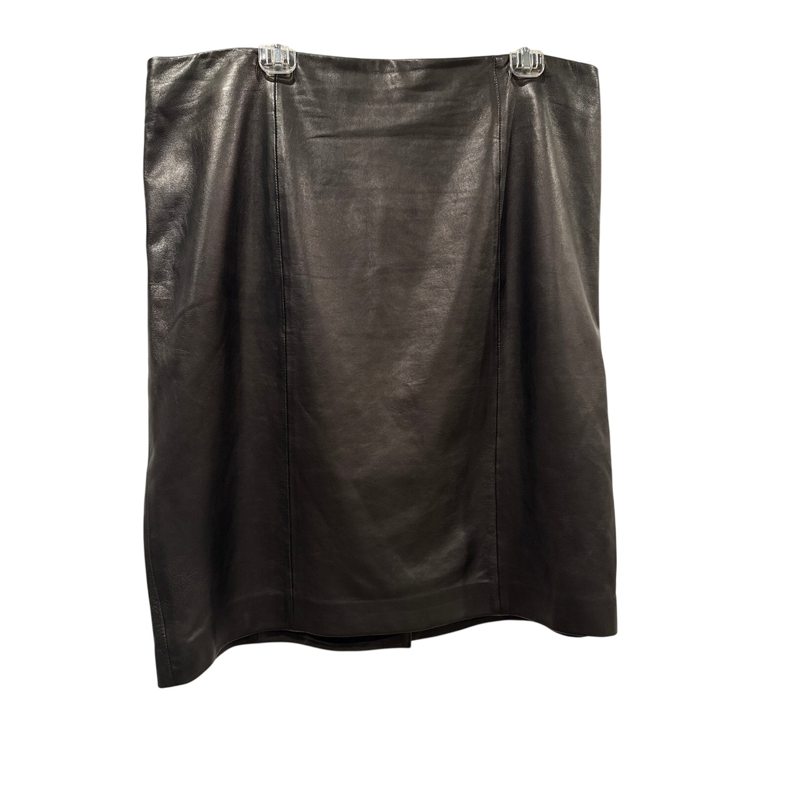 Talbots Black Leather Pencil Skirt, 16